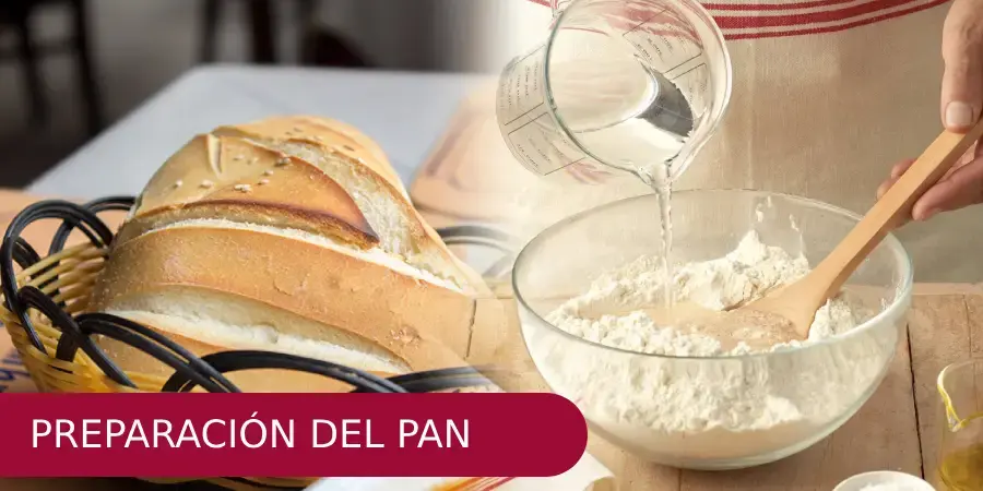 Preparación del pan de tres puntas